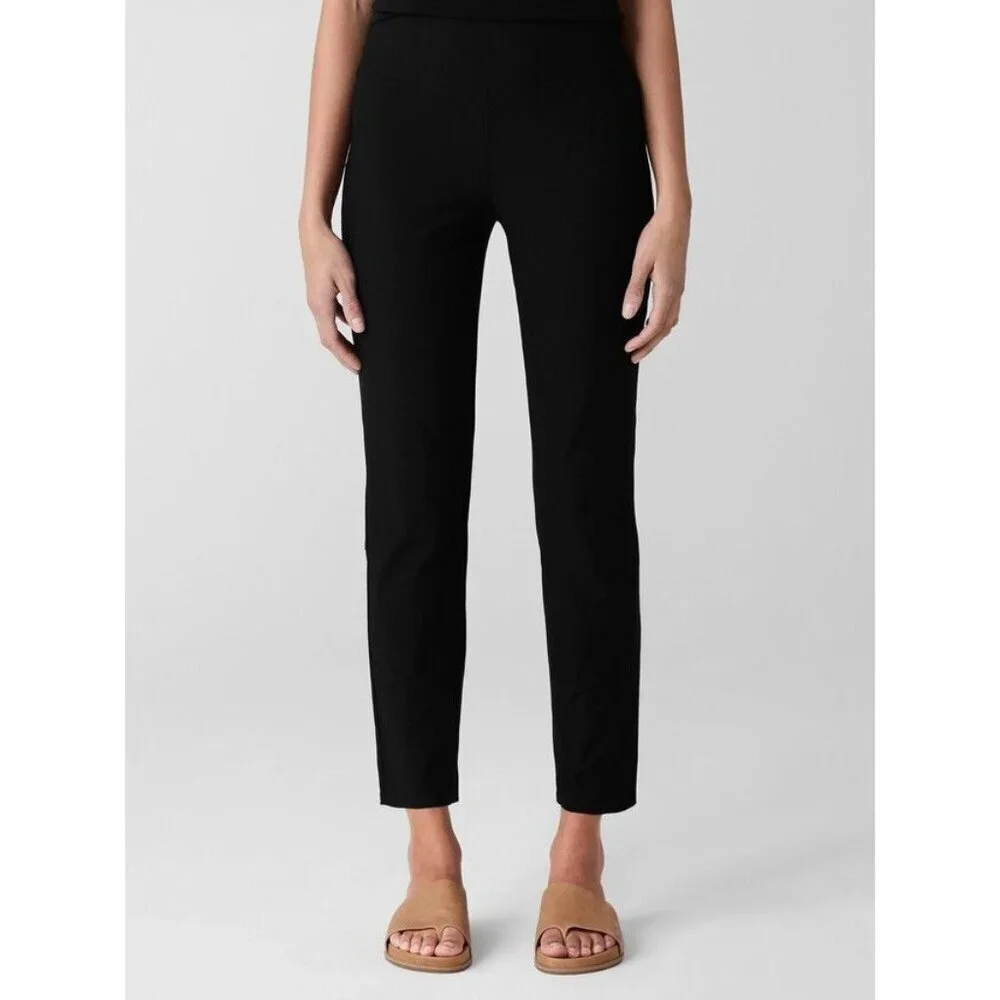 Eileen Fisher Black High Waist Slim Fit Ankle Pants L